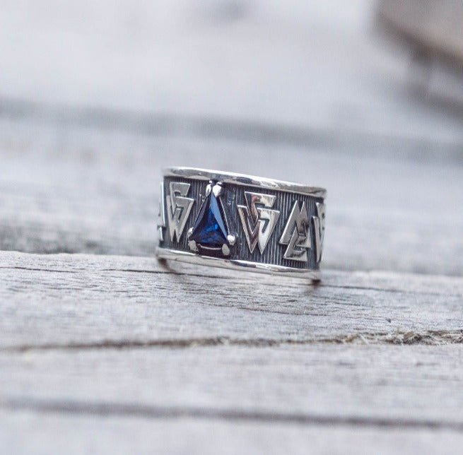 Sterling Silver Valknut Ring | Norse Viking Jewelry