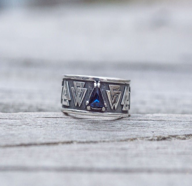 Sterling Silver Valknut Ring | Norse Viking Jewelry