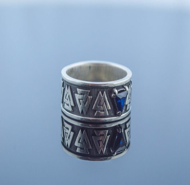 Sterling Silver Valknut Ring | Norse Viking Jewelry