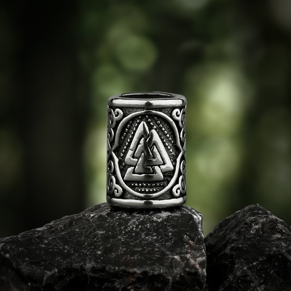 Valknut Viking Beard Bead