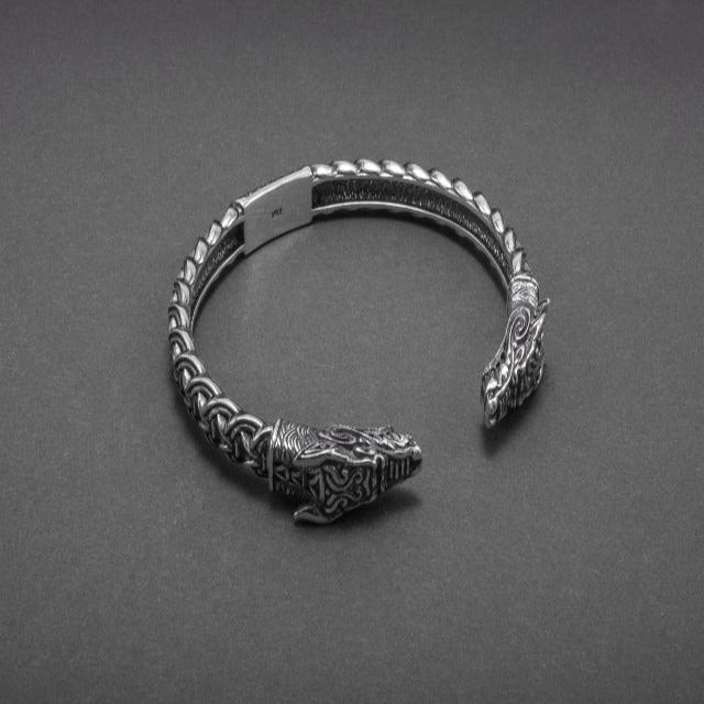 Adjustable Viking Dragon Torc Bracelet | Handmade Norse Jewelry