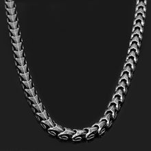 Load image into Gallery viewer, Viking Dragon Scale Necklace Jormungandr Segmented Steel Necklace
