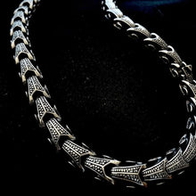 Load image into Gallery viewer, Viking Dragon Scale Necklace Jormungandr Segmented Steel Necklace
