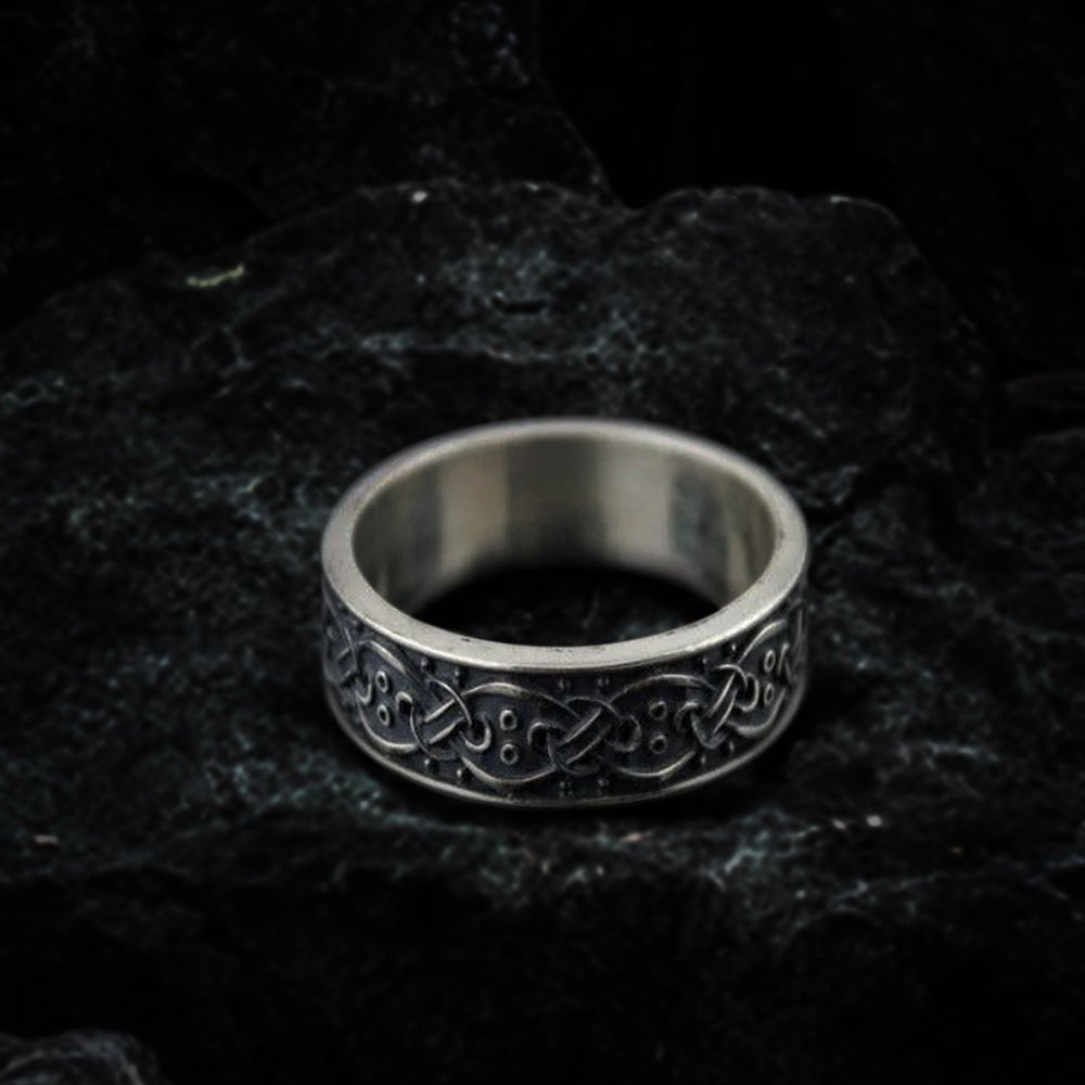 Sterling Silver Viking Ring | Scandinavian Ornament Design