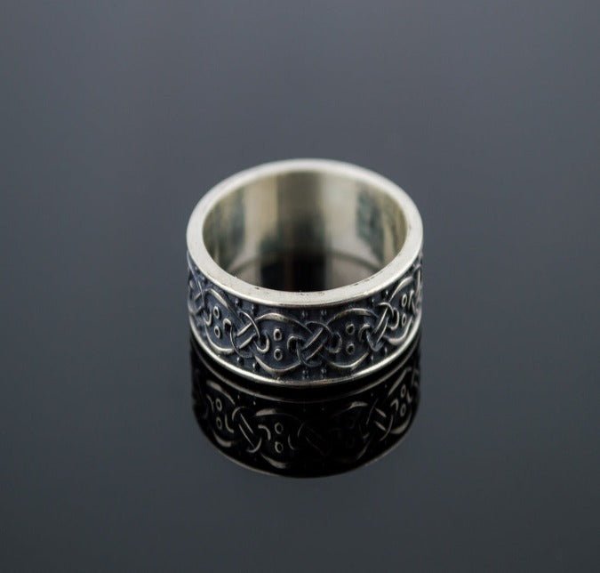 Sterling Silver Viking Ring | Scandinavian Ornament Design