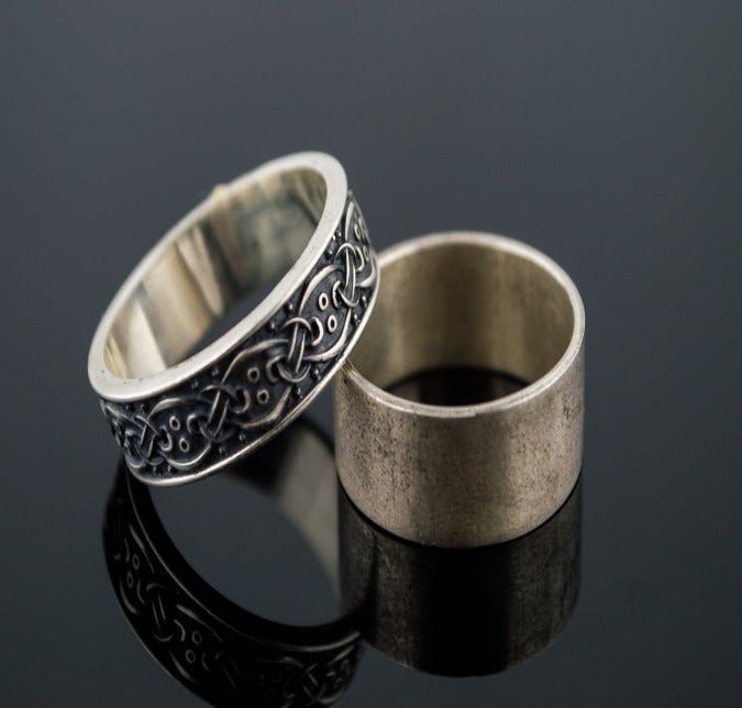 Sterling Silver Viking Ring | Scandinavian Ornament Design