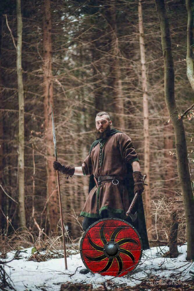 Viking Shield with Round Sun Symbol