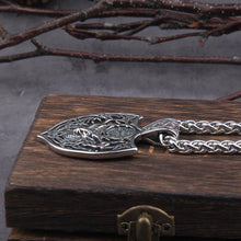 Load image into Gallery viewer, Viking Stag Shield Protection Rune Necklace
