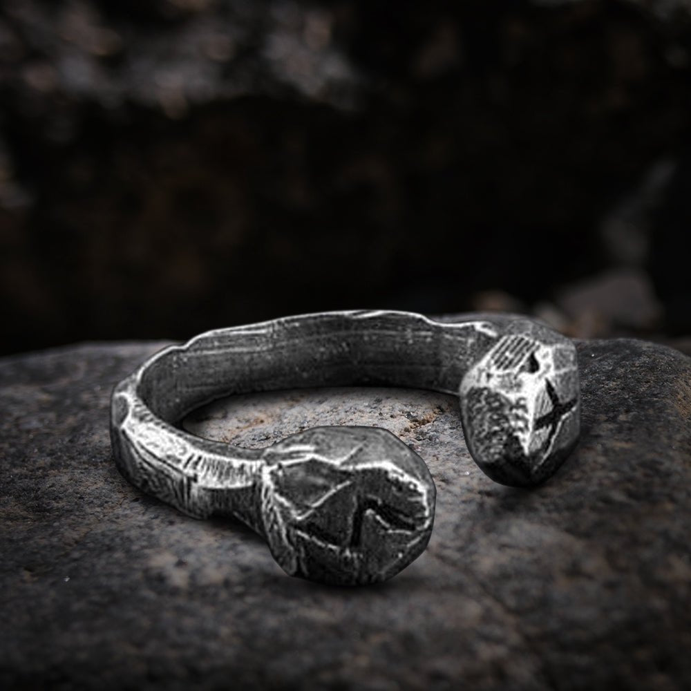 Viking Stainless Steel Rune Cuff Ring