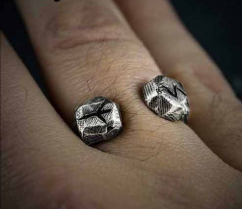 Viking Stainless Steel Rune Cuff Ring