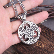 Load image into Gallery viewer, Viking Triskele Knotwork Steel Pendant Necklace
