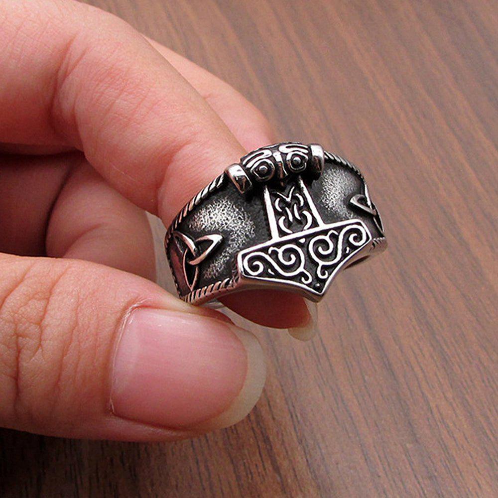 Vintage Hammer Stainless Steel Ring