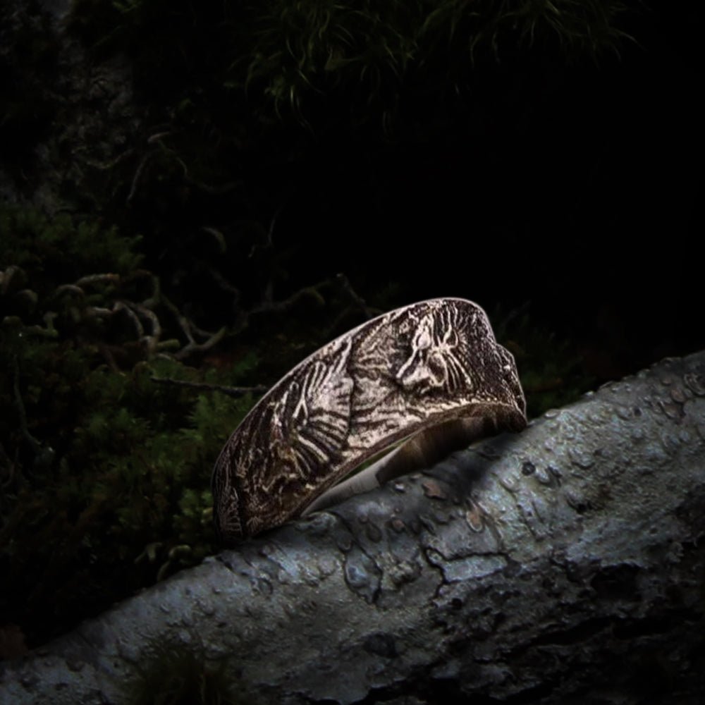 Wolf Ornament Ring | Handmade Sterling Silver | Norse Jewelry