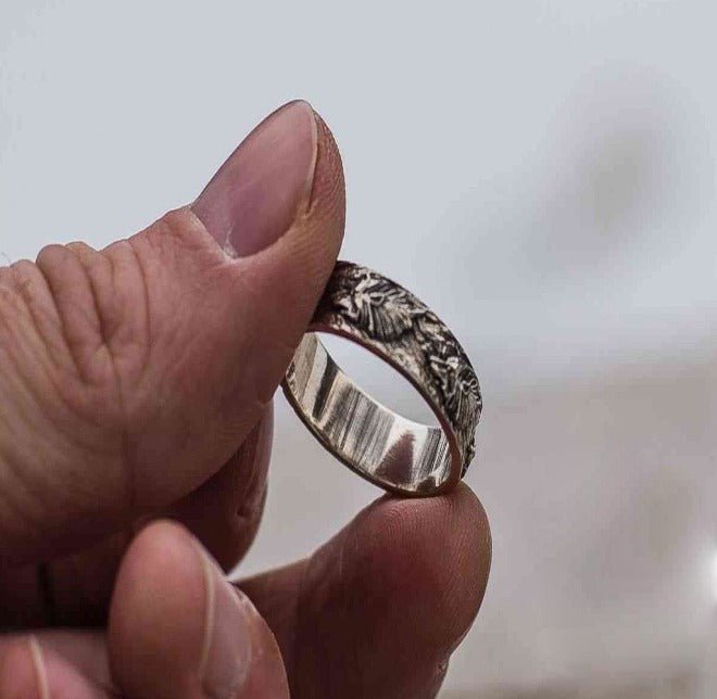 Wolf Ornament Ring | Handmade Sterling Silver | Norse Jewelry