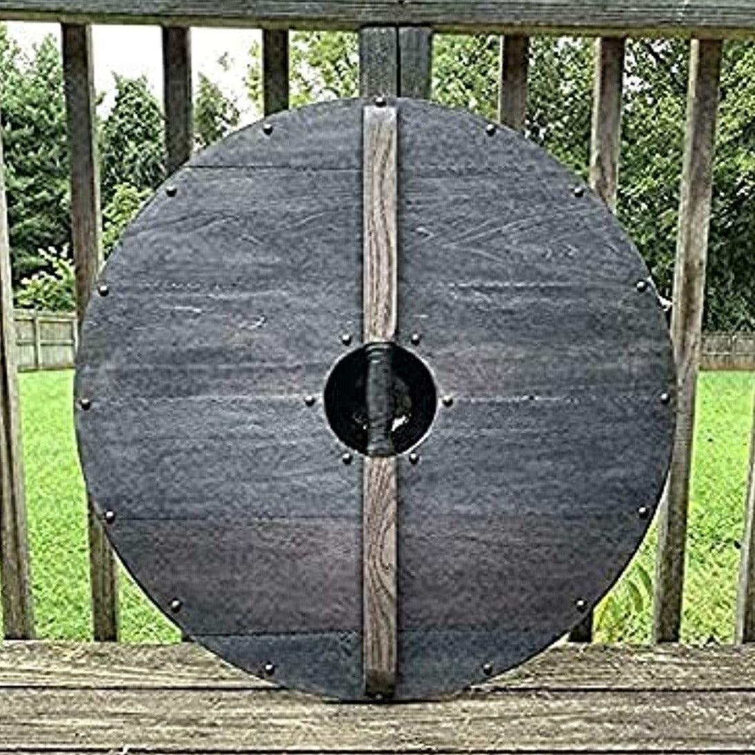 Wooden Warrior of Fenrir Viking Shield 24"