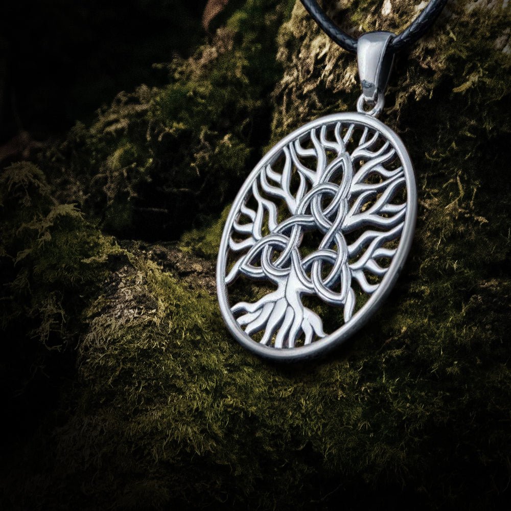 Sterling Silver Yggdrasil Viking Pendant | Triquetra Symbol