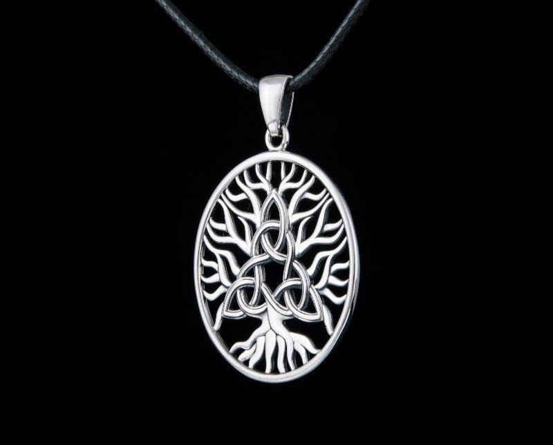 Sterling Silver Yggdrasil Viking Pendant | Triquetra Symbol