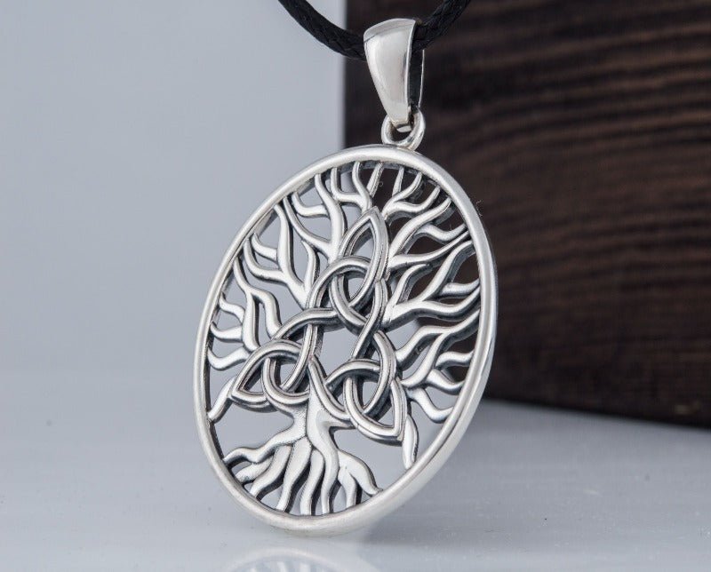 Sterling Silver Yggdrasil Viking Pendant | Triquetra Symbol